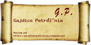 Gajdics Petrónia névjegykártya